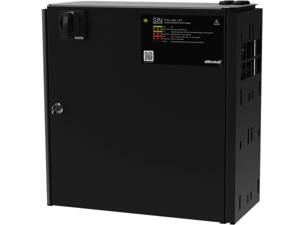 UPS med 600W kapasitet - 230VAC plass til 2x45Ah batteri(medfølger ikke)