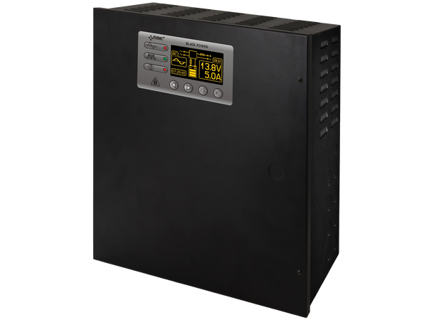 Strømforsyning i skap, 12Vdc, 5A, LCD plass til 40Ah batteri (medfølger ikke)