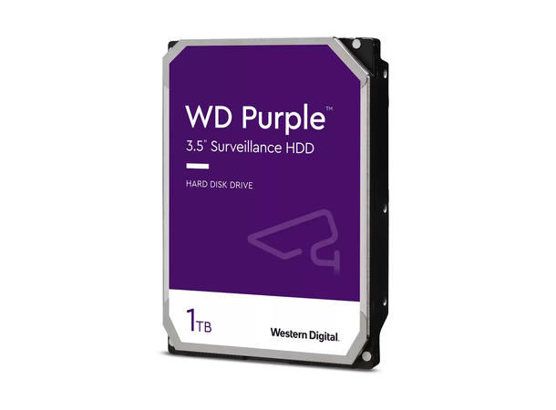 3,5" SATA harddisk, 1TB - Video Western Digital Purple serien